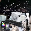 AKEPO Shooting Star+Twinkle Fiber Optic Lights Kit, Car Home Use Meteor APP Control Music Activated Star Ceiling Sky Light, RGBW Light Engine+Mixed Diameter Fibers 460pcs of 9.8ft/3m+Remote