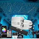 AKEPO Upgraded 16W Dual Head+Twinkle+Shooting Star Fiber Optic Lights Kit, Car Home Use RGBW Star Ceiling Sky Light APP Meteor Music Activated Light Engine+ 920pcs of Mixed Diameter Fibers 9.8ft/3m