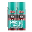 Akfix 805 Gap Filler Expanding Foam Sealant (2x12 Oz.)- Gaps and Cracks Spray Insulation Can, Waterproof Sealant with Straw, Polyurethane Expanding Foam for Window and Door | 12 Oz. 2 Pack