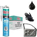 Akfix P645 Seam Sealer Automotive Black (12x10.1 Oz.) - Urethane Autobody Seam Sealer Adhesive for Metal Joints, RV Roof Sealant, Sandable, Paintable, Fast Curing and Durable Bonding | Black, 12 Pack