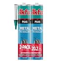 Akfix P645 Seam Sealer Automotive Gray (2x10.1 Oz.) - Urethane Autobody Seam Sealer Adhesive for Metal Joints, RV Roof Sealant, Sandable, Paintable, Fast Curing and Durable Bonding | Gray, 2 Pack