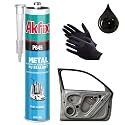 Akfix P645 Seam Sealer Automotive Black (1x10.1 Oz.) - Urethane Autobody Seam Sealer Adhesive for Metal Joints, RV Roof Sealant, Sandable, Paintable, Fast Curing and Durable Bonding | Black, 1 Pack