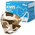 akgk KN95 Face Mask 50 PCS, Breathable Protection Masks, 5-Ply KN95 Camo Masks, Cup Dust Safety Masks