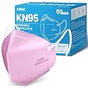 akgk KN95 Face Mask 50 PCS, Breathable Protection Masks, 5-Ply KN95 Hot Pink Masks, Cup Dust Safety Masks