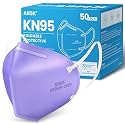 akgk KN95 Face Mask 50 PCS, Breathable Protection Masks, 5-Ply KN95 Purple Masks, Cup Dust Safety Masks