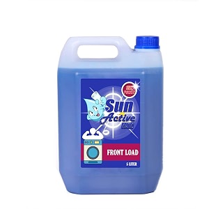 sun active matic liquid detergent for top load and front load washing machine detergent liquid - pack of 5 liter - color - blue