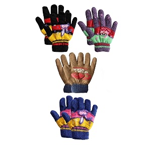 akido acrylic warm woolen winter knit cold weather fleece wool gloves for boys amp girls fits for 5-10 years