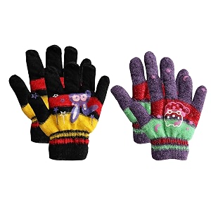 akido acrylic warm woolen winter knit cold weather fleece wool gloves for boys amp girls fits for 5-10 years