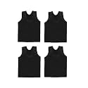Akido Kids Cotton Plain All Black Printed Vest for Boys, Summer Innewear Undershirt Ganji Baniyan for New Born Baby Boy