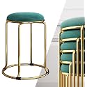 Metal Office Stool Versatile Stackable And Compact Chair For Makeup Vanity Dining Office Round Design Small Spaces And Convenience Perfect For Home And Salon Use (Green, 1)