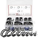 AKIHISA 116Pcs Kit 1/4"-1-1/4" 8Sizes Cable Clamps Kit, 304 Stainless Steel Conduit Clamps, for Cable, Pipe, Hose, Fuel Line, Metal Wire Cord Installation
