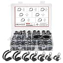 AKIHISA 56Pcs 1/4"-1" 7Sizes Kit Cable Clamps Kit, 304 Stainless Steel Conduit Clamps, for Cable, Pipe, Hose, Fuel Line, Metal Wire Cord Installation