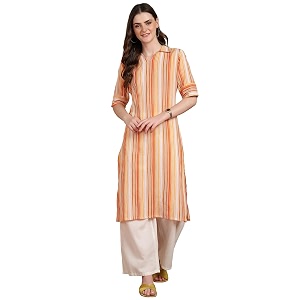 Akiko Womens Cotton Crape Calf Length Strip