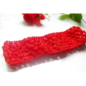 beautiful red crochet baby girl headband hair accessory for princess girl