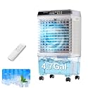 AKIRES 1500CFM Swamp Cooler,Evaporative Air Cooler with 4.7 Gal Water Tank,6 Ice Packs,Evaporative Cooler with 12H Timer,120°Oscillation, Windowless Portable Air Conditioners for Indoor,Outdoor