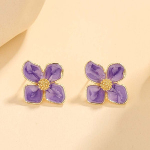 akison jewels purple flower earrings for women floral earrings korean earrings for girls alloy stud earring