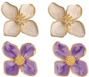 AKISON JEWELS Purple & White Combo Flower Earrings Floral Earrings Korean Earrings For Women Alloy Stud Earring