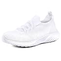 Akk Women's Walking Tennis Shoes - Slip On Memory Foam Lightweight Casual Sneakers for Gym Travel Work White Size 8.5
