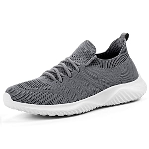 akk women39s walking tennis shoes - slip on memory foam lightweight casual sneakers for gym travel work darkgray size 75 grey