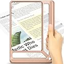 AKKYCVS 5X Full Page Magnifying Glass for Reading, Lightweight Rectangular Magnifier Provides Large Book Page Viewing Area, Handheld Magnifier for Reading Small Print for Seniors, Low Vision-Rose Gold
