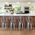 Aklaus Swivel Metal Bar Stools Set of
