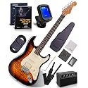 AKLOT Beginner Electric Guitar Kit: 10W Amp, Coil-Split HSS Pickups, Lesson Book, Roasted Maple Neck, Gig Bag, Tuner, Strap, Picks, Stryde Inferno Burst