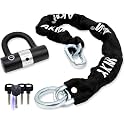 AKM Anti-Theft Bike Lock 3foot/90cm Long Heavy Duty Chain Lock Durable 10mm Thick Chains with 4 Keys Security 16mm U Lock for Bicycle,Scooter,Moped,Motorcycle,Gates