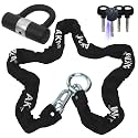AKM Anti-Theft Motorcycle Chain Lock 180cm/6ft Heavy Duty Bike Chain Lock Durable 12mm Thick Security Bicycle Chain Lock with 4Keys 16mm U Lock Disc Lock for Motorcycles,Containers,Trailers,ATV