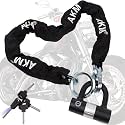 AKM Bike Lock Chain Lock 120cm/4ft Heavy Duty Durable 12mm Thick Anti-Theft Bicycle Chain Lock with 4Keys Security 16mm U Lock Disc Lock for Bicycle,Moped,Scooter,Motorcycle