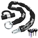 AKM Motorcycle Chain Lock 150cm/5ft Heavy Duty Bike Chain Lock Anti-Theft Cutproof 12mm Thick Security Bicycle Chain Lock with 4Keys 16mm U Lock Disc Lock for Moped,Motorcycle,Gate