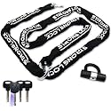 AKM Motorcycle Lock 10ft/300cmx10mm Thick Anti-Theft Heavy Duty Chain Locks with 4 Keys Security 16mm U Lock Disc Lock,Super Long Durable Bike Chain Lock for Motorcycles,Containers,Trailers