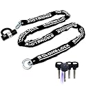 AKM Motorcycle Lock 8.2ft/250cmx10mm Thick Anti-Theft Heavy Duty Chain Locks with 4 Keys Security 16mm U Lock Disc Lock,Super Long Durable Bike Chain Lock for Motorcycles,Containers,Trailers