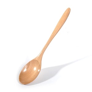 akoak 1 pack 71 inch long handle wooden spoon cutlery spoon spoon mixing flatware retro khaki