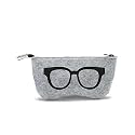 AKOAK 1 Pack Portable Soft Felt Glasses Bag Eyewear Pouch Zippered Case Holder Sunglasses Protector Box Makeup Pouch Purse Bag (Black)