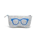 AKOAK 1 Pack Portable Soft Felt Glasses Bag Eyewear Pouch Zippered Case Holder Sunglasses Protector Box Makeup Pouch Purse Bag (Black)