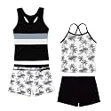 Akokvlar Girls Two Piece Bathing Suit Swimsuit Tankini Swimwear with Boyshort
