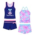Akokvlar Girls Two Piece Bathing Suit Swimsuit Tankini Swimwear with Boyshort
