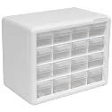 Akro-Mils 16-Drawer Plastic Storage Cabinet, 10.5"W x 6.5"D x 8.5"H, White