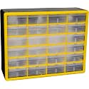 Akro-Mils 24-Drawer Plastic Storage Cabinet, 20"W x 6"D x 16"H, Yellow