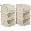 Akro-Mils 30210 AkroBins Plastic Storage Bins, 5"x4"x3", Stone, 6-Pack