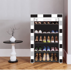aks groups 5 Shelf Foldable Collapsible ShoeRack