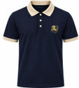 AKSHANT Printed Men Polo Neck Navy Blue