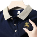 AKSHANT Printed Men Polo Neck Navy Blue