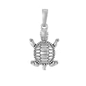 Akshat Sapphire 92.5% Pure Sterling Silver Prosperity Symbolic Tortoise Pendant for Kids & Woman - KD7344