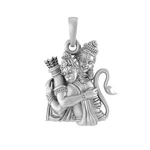 akshat sapphire sterling silver 925 purity god ram and hanuman ji pendant big size for men amp women pure silver bhagwan ram and hanuman locket for good health amp wealth