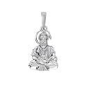 Akshat Sapphire A Sterling Silver (92.5% purity) God Hanuman Pendant for Men Pure Silver Lord Bajrang Bali (Big Size) Locket for Good Health &amp; Wealth