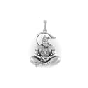 Akshat Sapphire A Sterling Silver (92.5% purity) God Hanuman Pendant for Men &amp; Women Pure Silver Lord Bajrang Bali Locket for Good Health &amp; Wealth
