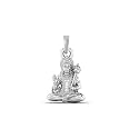 Akshat Sapphire A Sterling Silver (92.5% purity) God Hanuman Pendant for Men & Women Pure Silver Lord Bajrang Bali Locket for Good Health & Wealth