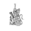 Akshat Sapphire Sterling Silver (92.5% purity) God Ram and Hanuman Ji Pendant (Big Size) for Men &amp; Women Pure Silver Bhagwan Ram and Hanuman Locket for Good Health &amp; Wealth