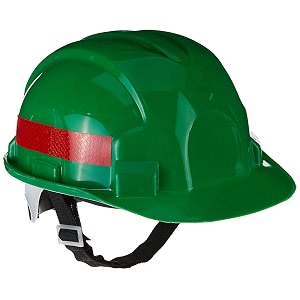 helmet akh-14 with reflective band rachet type - green pack of 10